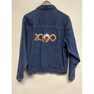 Vintage Disney Store Mickey Mouse Y2K 2000 Jean Jacket Mens Small Oversized